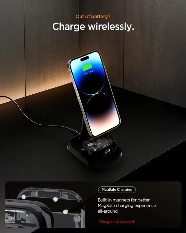 Alt view image 4 of 7 - Ultra Hybrid MagFit Case Designed for AirPods Pro 3 Case (2025) | MagSafe Charging Compatible, Magnets Embedded, DDP Printing with Included Carabiner - Zero One