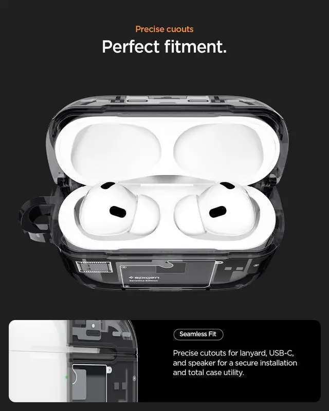 Alt view image 5 of 7 - Ultra Hybrid MagFit Case Designed for AirPods Pro 3 Case (2025) | MagSafe Charging Compatible, Magnets Embedded, DDP Printing with Included Carabiner - Zero One