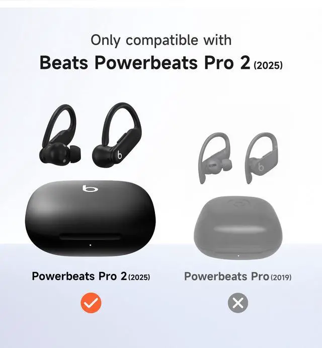 Alt view image 2 of 7 - for Beats Powerbeats Pro 2 Case Cover, Magnetic Locking Cases for Beats Powerbeats Pro 2 2025, Shockproof Bumper Protective Covers with Carabiner & Keyring & Cleaner Kit, Black