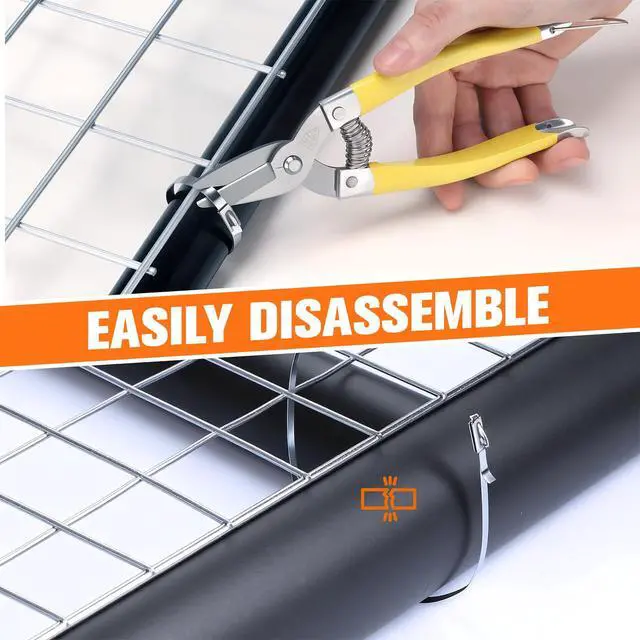 Alt view image 6 of 7 - Heavy Duty 304 Stainless Steel Cable Tie Gun Kit - 100PCS 11.8" Metal Zip Ties (200LBS) + Industrial Scissors, UV Resistant Tool - Fence Ties, Exhaust Pipe, Chicken Coop, Industrial Use