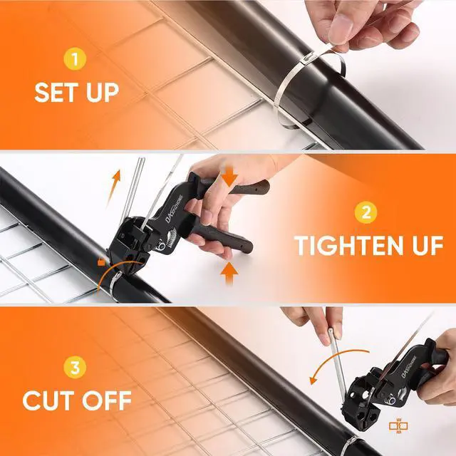 Alt view image 7 of 7 - Heavy Duty 304 Stainless Steel Cable Tie Gun Kit - 100PCS 11.8" Metal Zip Ties (200LBS) + Industrial Scissors, UV Resistant Tool - Fence Ties, Exhaust Pipe, Chicken Coop, Industrial Use