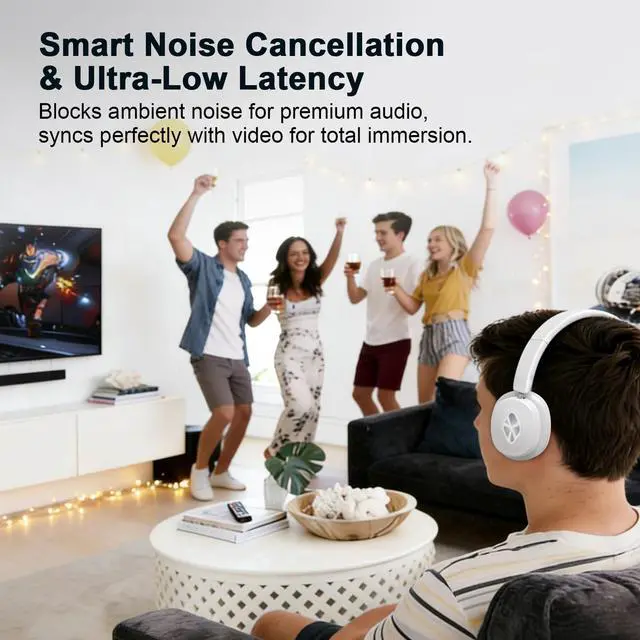 Alt view image 3 of 7 - Wireless Headphones for TV, TV Headphones Wireless for Seniors with Transmitter Charging Base, 3 Audio Modes & Low Latency & Blutooth 5.4, Bluetooth Headphones for TV Watching, Gifts for Elderly
