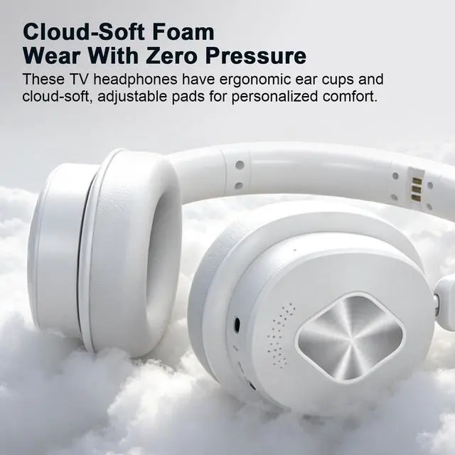 Alt view image 6 of 7 - Wireless Headphones for TV, TV Headphones Wireless for Seniors with Transmitter Charging Base, 3 Audio Modes & Low Latency & Blutooth 5.4, Bluetooth Headphones for TV Watching, Gifts for Elderly