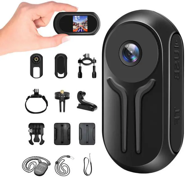 Main image of Vlogging Camera 1080P with 64GB Card, Small Video Cam for Photography, Mini Bodycam, POV/Pocket Camera, Sports Action Cam, Portable Action Camera (Dark Black)