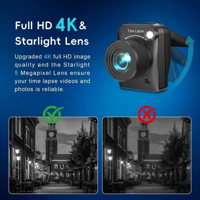 Alt view image 2 of 7 - Time Lapse Camera, 4K Timelapse Outdoor Construction Camera with 3 Mount, Waterproof Housing, SD Card for Construction Sites, House Building, Plant Growth