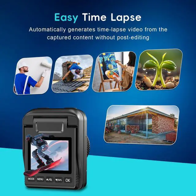 Alt view image 4 of 7 - Time Lapse Camera, 4K Timelapse Outdoor Construction Camera with 3 Mount, Waterproof Housing, SD Card for Construction Sites, House Building, Plant Growth