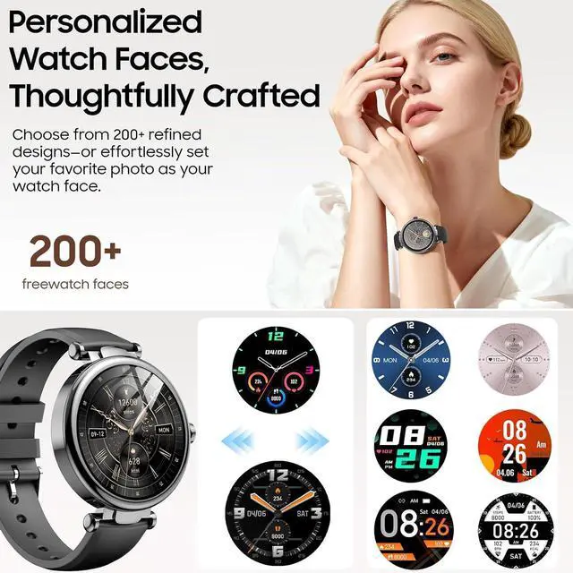 Alt view image 3 of 7 - S8 AMOLED Smart Watch for Women Men, 3ATM Waterproof Fitness Tracker | Heart Rate Monitor, Sleep & Stress Tracking, 100+ Sport Modes, Bluetooth Call Smartwatch Long Battery for Android iOS