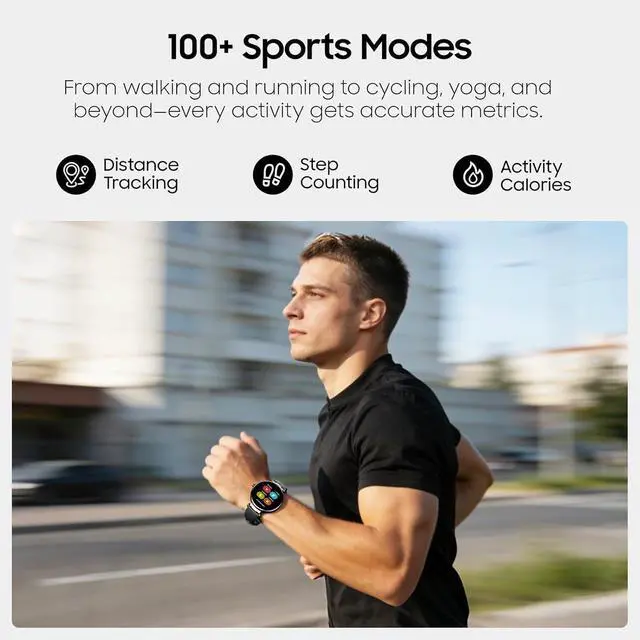 Alt view image 7 of 7 - S8 AMOLED Smart Watch for Women Men, 3ATM Waterproof Fitness Tracker | Heart Rate Monitor, Sleep & Stress Tracking, 100+ Sport Modes, Bluetooth Call Smartwatch Long Battery for Android iOS