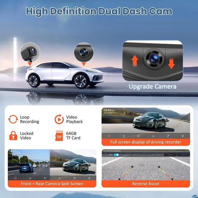 Alt view image 4 of 7 - Largest 11.3" Portable Apple Carplay Screen, Wireless Car Play & Android Auto Touch Screen, Car Stereo with App View/4K Dash Cam/Backup Camera/Mirror Link/Voice Control/Music Play/GPS/Bluetooth/FM