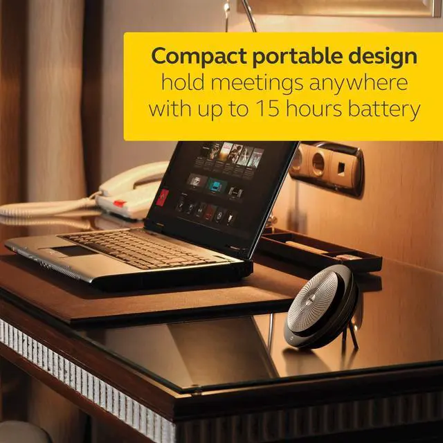Alt view image 5 of 7 - Speak 710 UC Wireless Bluetooth Speakerphone with Link 370 USB Adapter Portable Conference Speaker for Holding Meetings Anywhere with Immersive Sound - Certified for Zoom & Google Meet