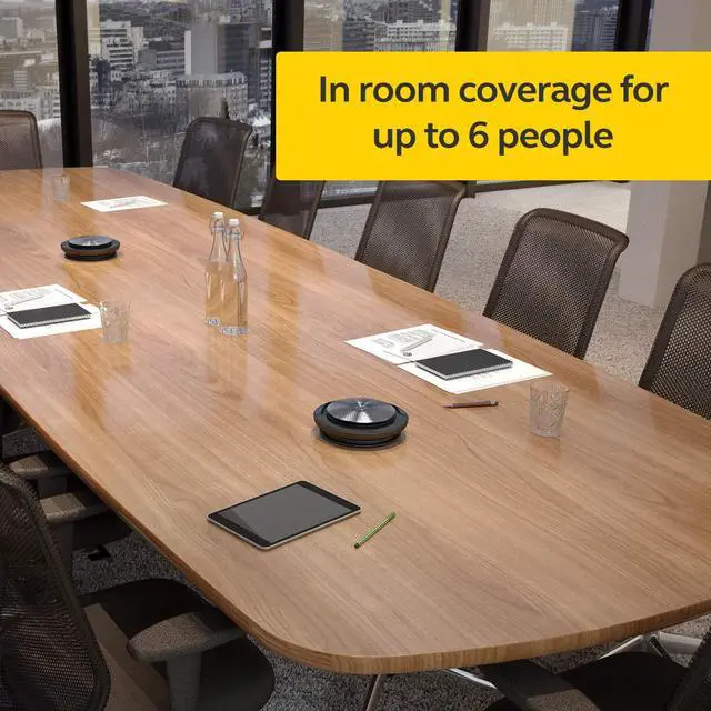 Alt view image 6 of 7 - Speak 710 UC Wireless Bluetooth Speakerphone with Link 370 USB Adapter Portable Conference Speaker for Holding Meetings Anywhere with Immersive Sound - Certified for Zoom & Google Meet