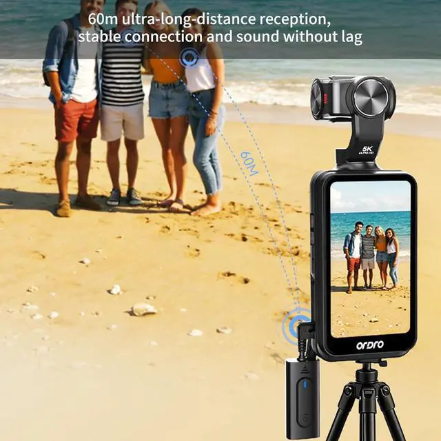 Alt view image 4 of 7 - M5 3-Axis Gimbal Stabilization Camera 5K Camcorder for Vlogs W/Mic | 3.5'' Flip Touchscreen,120° Wide-Angle Lens, IR,Face Tracking, Auto Focus, Camera for Vlogging