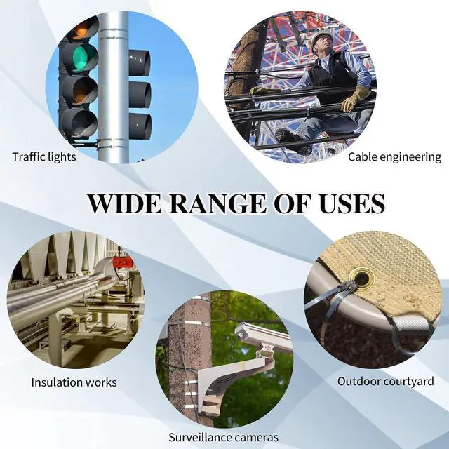 Alt view image 7 of 7 - Metal tie wrap Gun kit,Stainless Steel Cable Tie Gun and 100PCS 4.6 x 270mm Stainless Steel Cable Ties,Zip Tie Tool,Cable Tie Gun