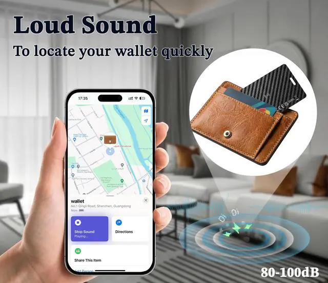 Alt view image 2 of 7 - Wallet Tracker Card Compatible with Apple Find My (iOS Only) | Ultra-Slim 0.07 inches, Rechargeable Finder, IP68 Waterproof Tracking Card for Wallets, Luggage, Passport, Purse