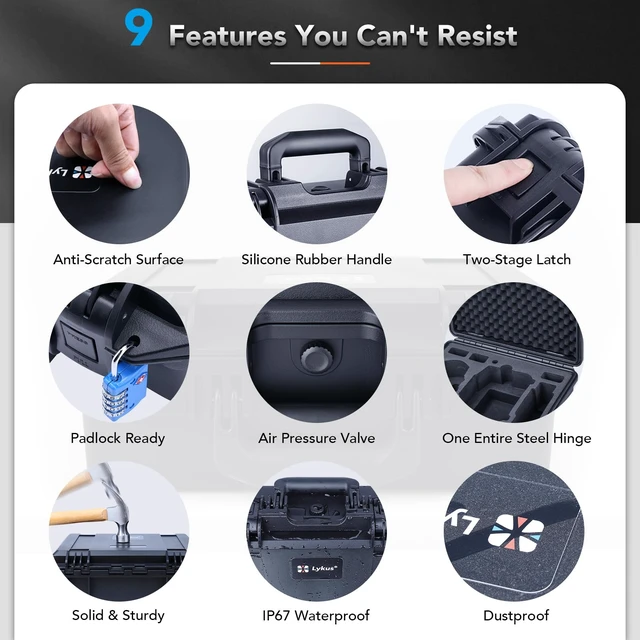 Alt view image 5 of 7 - Titan MM410 Hard Case for DJI Mini 3/3 Pro/Mini 4 Pro and RC2/N3 CASE ONLY,Fits Fly More Combo,Up to 7 Batteries,Supports RC Lanyard,IP67 Waterproof,Shockproof,CNC Cut Premium Foam