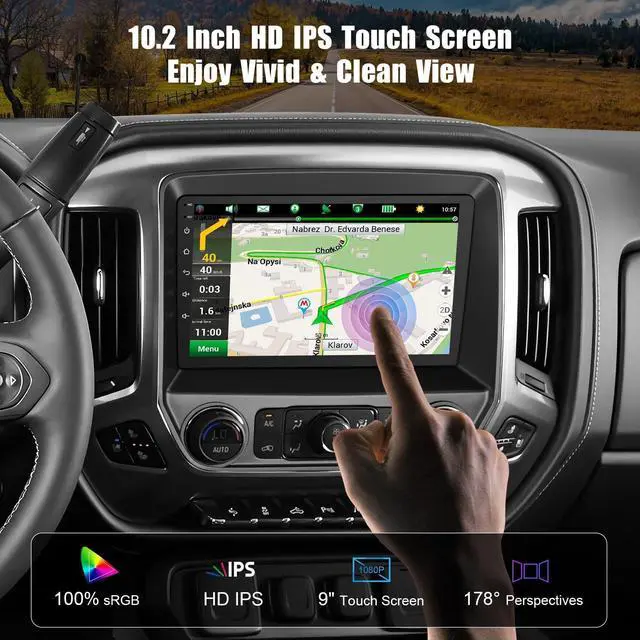 Alt view image 7 of 7 - 10.2 Inch QLED Carplay Screen for Chevrolet Silverado & GMC Sierra 2014-2018(Without Bo-se System),Android 13 Silverado Radio Stereo Support Wireless Carplay &Android Auto,Bluetooth&GPS,2+64GB