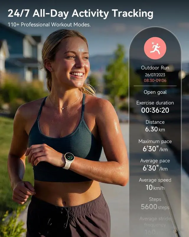 Alt view image 5 of 7 - Smart Watches for Women & Men, Compatible with iPhone & Android | 1.27" Fitness Tracker with Bluetooth Calling, AMOLED Display, Heart Rate & Sleep Tracking, 2 Bands, Perfect Smart Gift