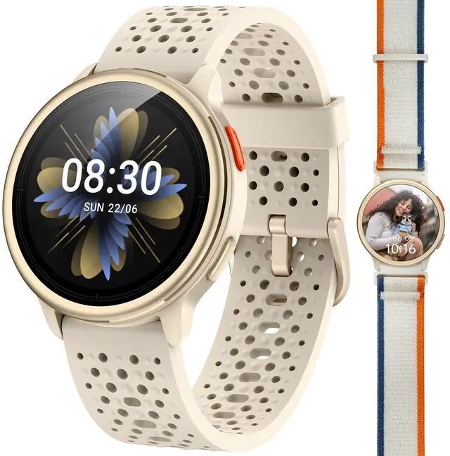 Main image of Smart Watches for Women & Men, Compatible with iPhone & Android | 1.27" Fitness Tracker with Bluetooth Calling, AMOLED Display, Heart Rate & Sleep Tracking, 2 Bands, Perfect Smart Gift