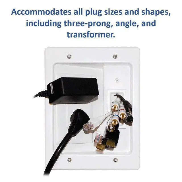 Alt view image 6 of 7 - Legrand OnQ in-Wall Cable Management Kit for Power & Low Voltage Cords Hides TV or Display Cables Retrofit Behind the Wall UL Listed TV Cord Hider w/DIY Install & Included Hardware HT2102WHV1