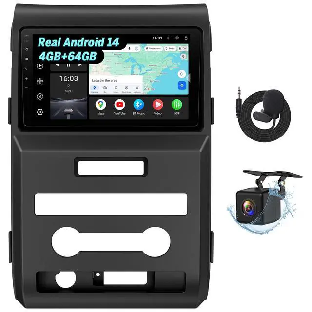 Main image of 9" Android Car Stereo for 2009-2014 Ford F150 FDF1X7A | 4+64GB Wireless CarPlay Android Auto GPS Navigation Bluetooth 5.4 Backup Camera Support Touch Screen Radio Upgrade