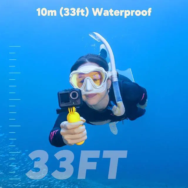 Alt view image 6 of 7 - Brave 8 Lite 4K60 Ultra HD Video 48MP Photo Waterproof Action Camera | 33ft Underwater Camera, SuperSmooth Stabilization, HDR, Touch Screen, 5G WiFi, 8X Slow Motion with Helmet Accessories Kit