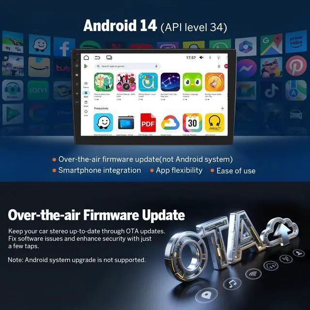 Alt view image 7 of 7 - 9" Android Car Stereo for 2009-2014 Ford F150 FDF1X7A | 4+64GB Wireless CarPlay Android Auto GPS Navigation Bluetooth 5.4 Backup Camera Support Touch Screen Radio Upgrade
