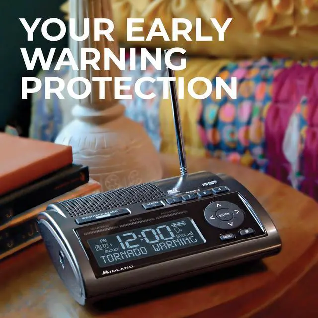 Alt view image 2 of 7 - Deluxe Home and Travel Emergency Radio - NOAA Weather Alert Scanner, Flashlight, Alarm Clock and AM/FM