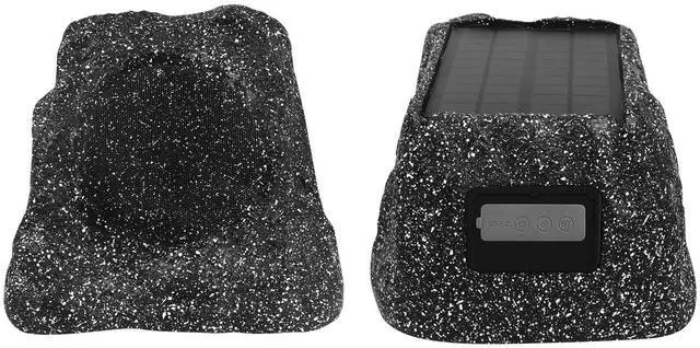 Main image of 6.5" Rock Bluetooth Speakers Outdoor Waterproof IPX7 Wireless Solar Max 200 Watt, TWS Connection Powered with Rechargeable Battery for Garden Patio Deck Pool BackyardBlack1Pair