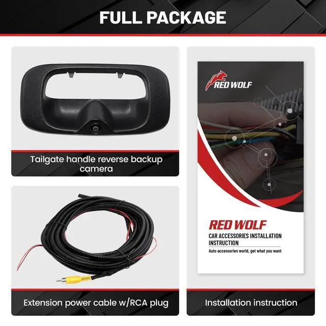 Alt view image 7 of 7 - Tailgate Handle Backup Camera Fit for 1999-2006 Chevrolet Chevy Silverado/GMC Sierra 1500 2500 3500HD Pickups Reverse Rear View Backup Camera, Waterproof Guideline w/12V Power Cable RCA Plug
