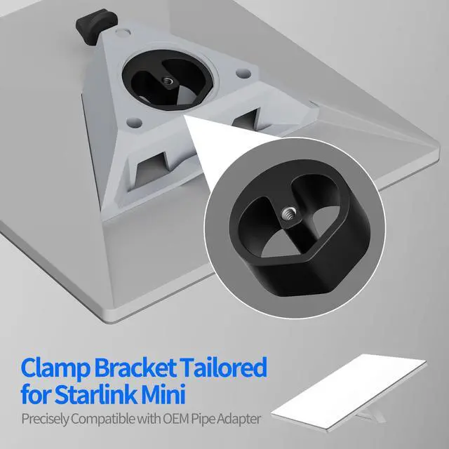 Alt view image 3 of 7 - Starlink Mini Mount 2026/2025 New Upgraded, Starlink Mini Clamp Mount for Car RV Rack Compatible with 2025 New Version Pipe Adapter and 2024 Pipe Adapter