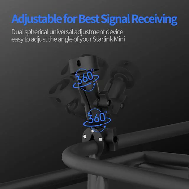 Alt view image 4 of 7 - Starlink Mini Mount 2026/2025 New Upgraded, Starlink Mini Clamp Mount for Car RV Rack Compatible with 2025 New Version Pipe Adapter and 2024 Pipe Adapter