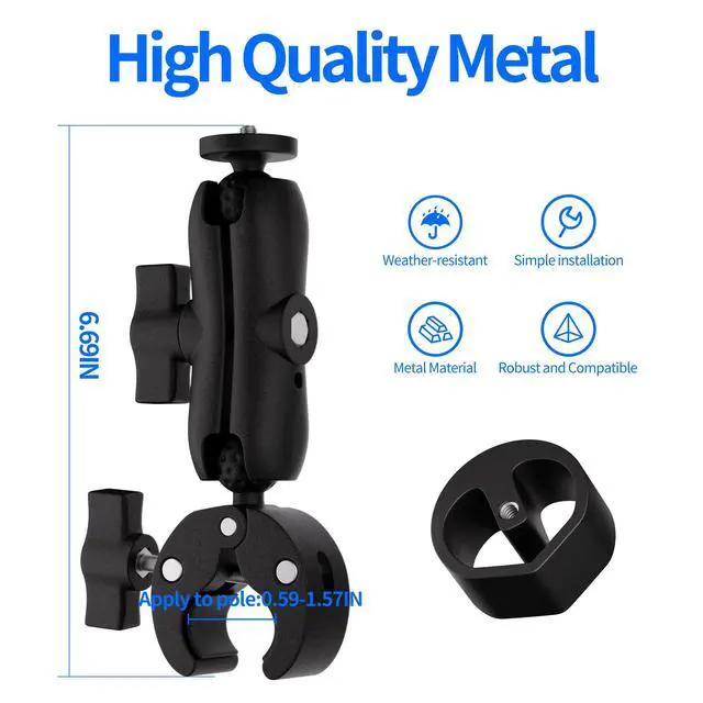 Alt view image 6 of 7 - Starlink Mini Mount 2026/2025 New Upgraded, Starlink Mini Clamp Mount for Car RV Rack Compatible with 2025 New Version Pipe Adapter and 2024 Pipe Adapter