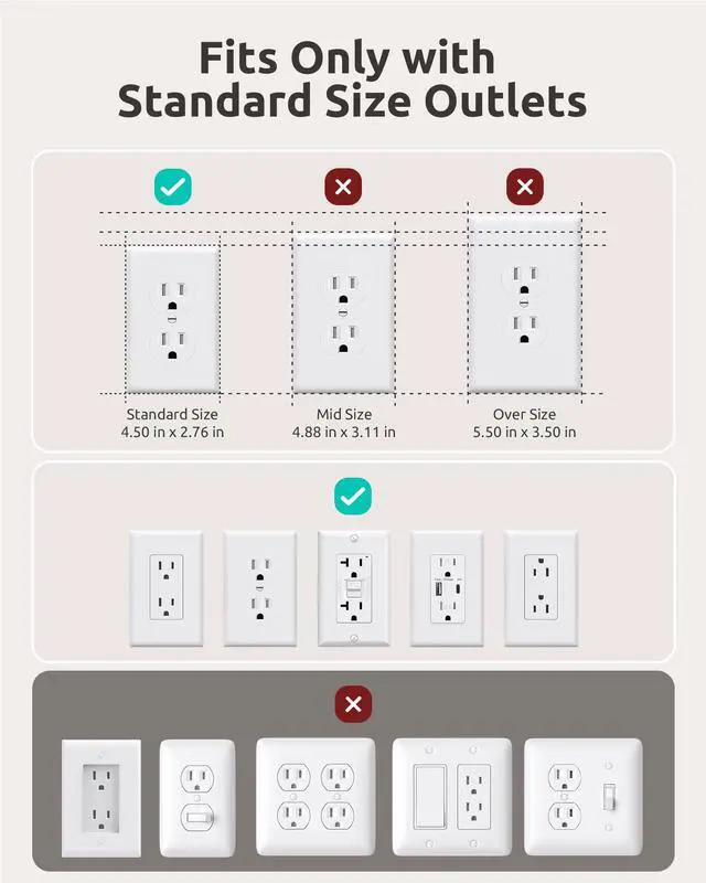Alt view image 5 of 7 - 3FT Short Extension Cord with Outlet Cover, 3 Outlets and 4 USB Ports | Flat Plug Power Strip, Outlet Concealer, Small, Wall Mountable, Flat Face Outlet Extender Hidden Behind Couch, Bed, White
