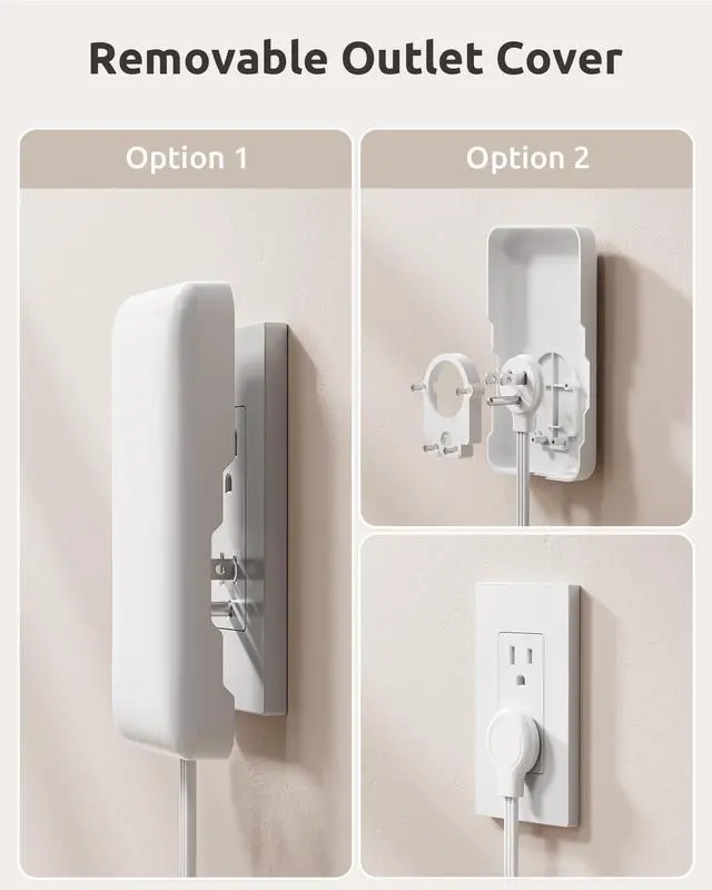 Alt view image 6 of 7 - 3FT Short Extension Cord with Outlet Cover, 3 Outlets and 4 USB Ports | Flat Plug Power Strip, Outlet Concealer, Small, Wall Mountable, Flat Face Outlet Extender Hidden Behind Couch, Bed, White
