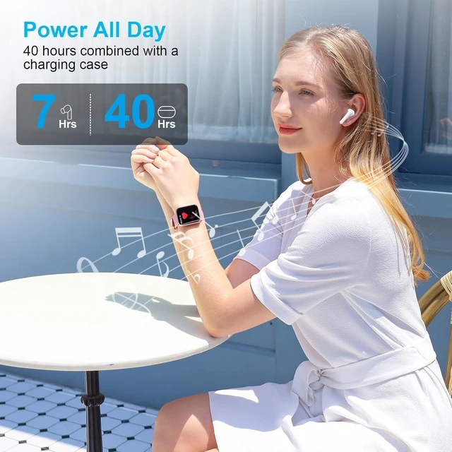 Alt view image 6 of 7 - Wireless Earbuds for iPhone 18 Pro/17/16, 5.3 Bluetooth for Apple Earbuds 40Hrs Playback, HiFi Surround, for Switch/iPad/Laptop/PC, School Collage