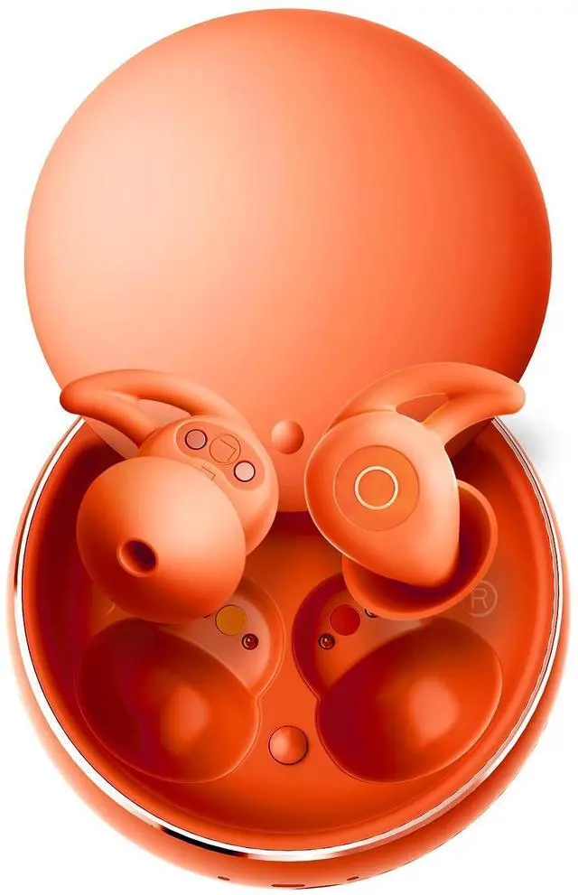 Main image of Sleepals micro Sleep Earbuds for Side Sleepers | Sleep Headphones with Soft and Snug Fit | Moderate Noise Reduction (not ANC) | Small and Light, 4H Single Play, 28H with Charging Case (Orange)