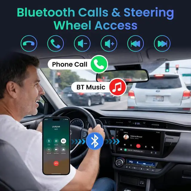 Alt view image 4 of 7 - 4Core 64G ROM Car Radio Stereo for Toyota Corolla 2014-2016: 5G-WiFi | 10" 1280*800 Touch Screen Head Unit Wireless Carplay Android Auto Bluetooth GPS RDS EQ HiFi FM Mirror Link SWC Backup Camera