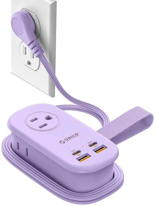Main image of 65W GaN Travel Power Strip with Flat Plug and 4FT Extension Cord | 7-in-1 Charging Ports (3 AC Outlets/2 USB-A/2 USB-C), Fast Charger for MacBook Pro/Air, iPad Pro, iPhone 17/16/15- AP3