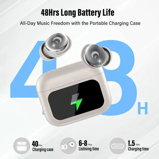 Alt view image 4 of 7 - Sleep Headphones Small Design for Side Sleepers, Clear Call Sleep Earbuds,Waterproof Earphones 2026 Off White