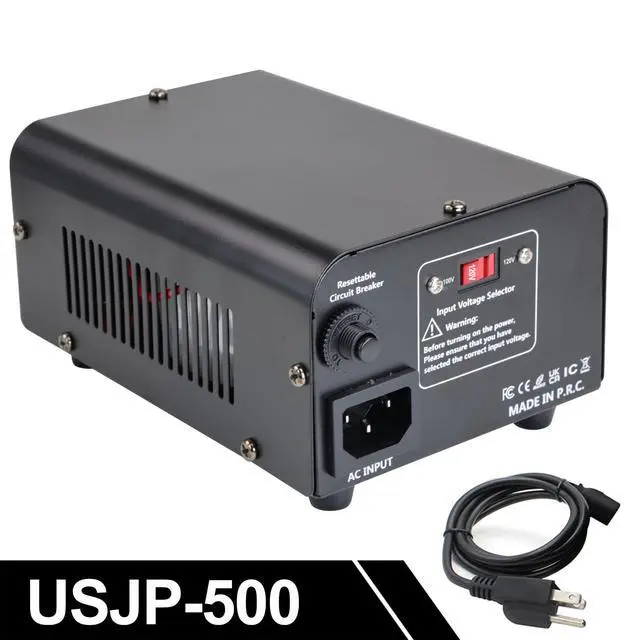 Alt view image 4 of 7 - 500W US to Japan Voltage Converter 120V to 100V Step Down Transformer | for Japanese Appliances (turntable/player/Amplifier/yogurtia/consoles/synthesizers, etc.) use in US