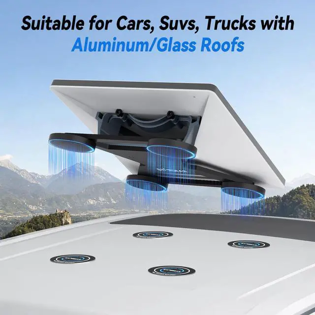Alt view image 2 of 7 - 4PCS Starlink Mini/Gen 3 Magnetic Mount Plates, Adhesive Metal Plate Magnetic Pads for Satellite Dish Magnetic Car Mount, Starlink Mounting Accessory for Car Truck SUV Aluminum/Glass Cab Roof