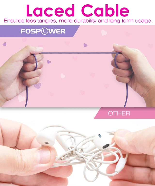 Alt view image 6 of 7 - Kids Headphones with LED Cat Ears (85dB Safe Volume Limit), 3.5mm Soft On-Ear Wired Headphones with Tangle-Free Laced Cables for iPad/Tablet/School/Travel - Hot Pink/Purple