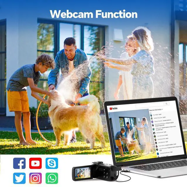 Alt view image 4 of 6 - Camcorder Video Camera 4K, 42MP Digital Camera for Vlogging, 3" 270° Rotating Screen 18X Digital Zoom Video Recorder for YouTube Beginners with Remote Control, 2 Batteries, 32GB SD Card