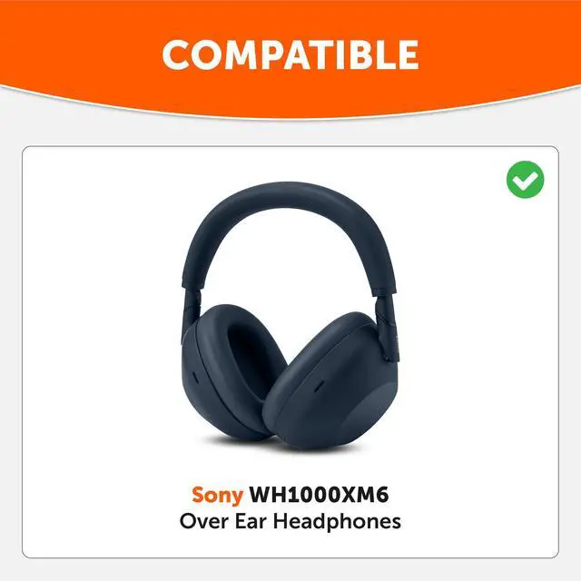 Alt view image 2 of 7 - PadZ XM6 XL Extra Large Replacement Ear Pads Compatible with Sony WH-1000XM6 by Wicked Cushions | Bigger Ear Opening, Enhanced Comfort & Sound Isolation | Midnight Blue