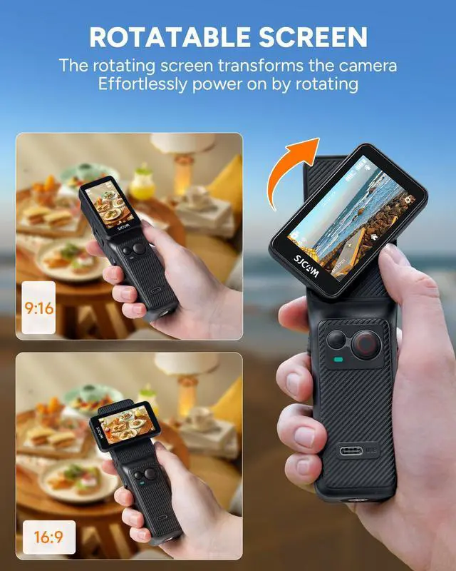 Alt view image 6 of 7 - C400 4K Vlogging Camera,7H Battery,Wearable Body Cam | Ultra-Stable 6-Axis EIS, 2.29" Responsive Touchscreen, 30M Waterproof, 3-in-1 Handheld, Wearable & Pocket Vlogging