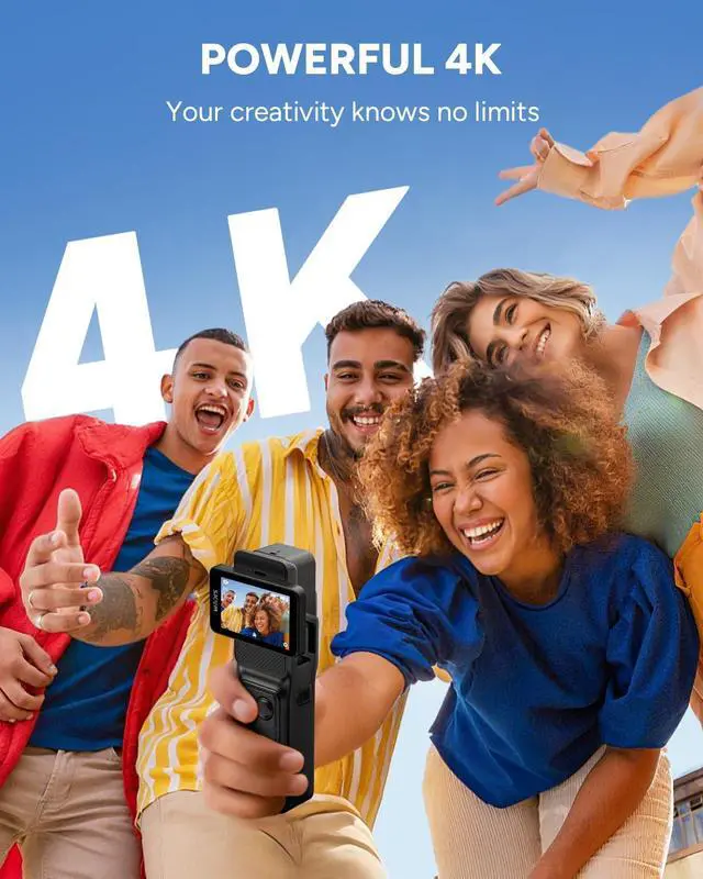 Alt view image 5 of 7 - C400 4K Vlogging Camera,7H Battery,Wearable Body Cam | Ultra-Stable 6-Axis EIS, 2.29" Responsive Touchscreen, 30M Waterproof, 3-in-1 Handheld, Wearable & Pocket Vlogging