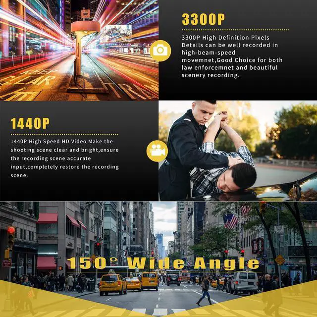Alt view image 2 of 7 - P100 2K Police Body Camera 64GB Body Cam 12 Hours Continuous Recording USB-C Infrared Night Vision Waterproof Shockproof Lightweight Data-encrypt for Law Enforcement Record