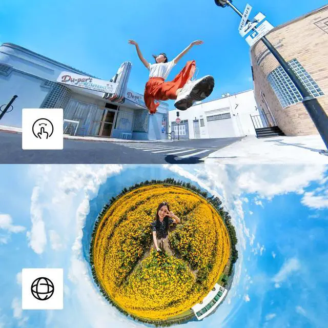 Alt view image 2 of 4 - ONE X2 360 Degree Waterproof Action Camera, 5.7K 360, Stabilization, Touch Screen, AI Editing, Live Streaming, Webcam, Voice Control