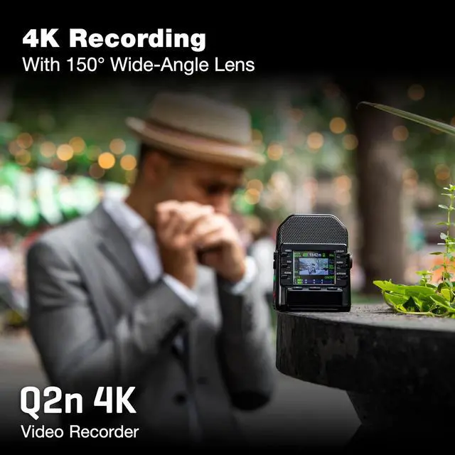 Alt view image 2 of 7 - Q2n-4K Video Recorder for Musicians, Streamers & Filmmakers | Stereo Microphones, Webcam Mode