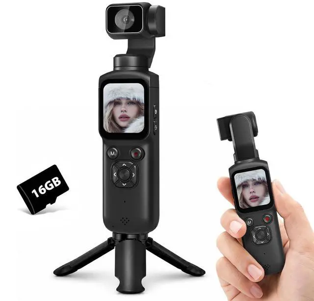 Main image of 4K Vlogging Camera for YouTube, 75MP Pocket Camera with 330° Rotating Lens | PDAF Autofocus, Face Tracking, 1.72" Touch Screen, Tripod, 16GB Card, Handheld Video Camera for Daily Recording